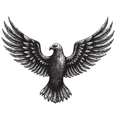 eagle flying vintage engraving