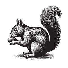 Squirrel vintage engraving