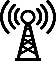 Wireless antenna tower icon sign, symbol, vector, art