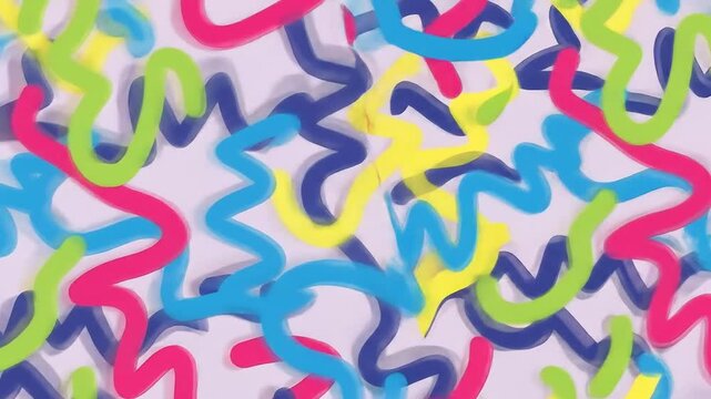 Colorful Curved Lines Abstract Background Bright Vibrant Confetti Design