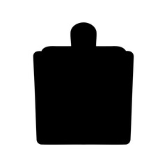 Obraz premium Isolated black silhouette of a gift bag with a handle on white