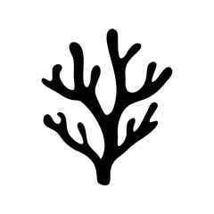 Obraz premium Abstract black organic shape resembling a tree, plant or coral branch