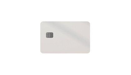 White credit card, chip, plastic, isolated, blank, minimal design, financial concept