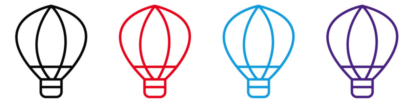 Parashoot icon set with red, blue, black and eminence stroke | Creative details Parashoot icon vector illustration | Start up icon for business, web, mobile app, presentation, report