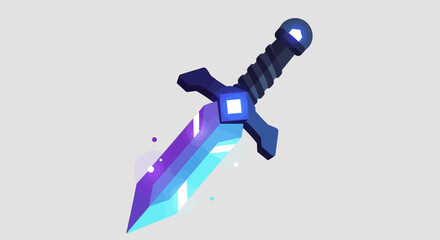 Stylized magical fantasy dagger with a glowing blade.