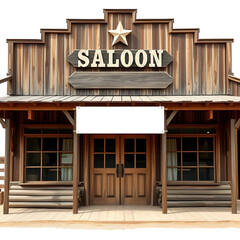 wooden saloon shop background for western cartoon and video game template