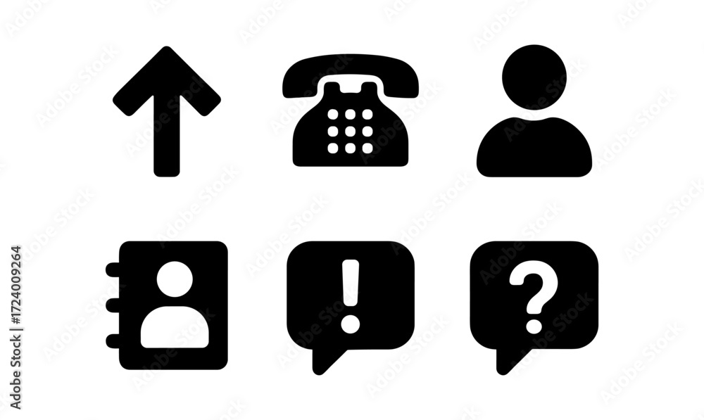 Poster minimalist communication icons for digital and print design applications