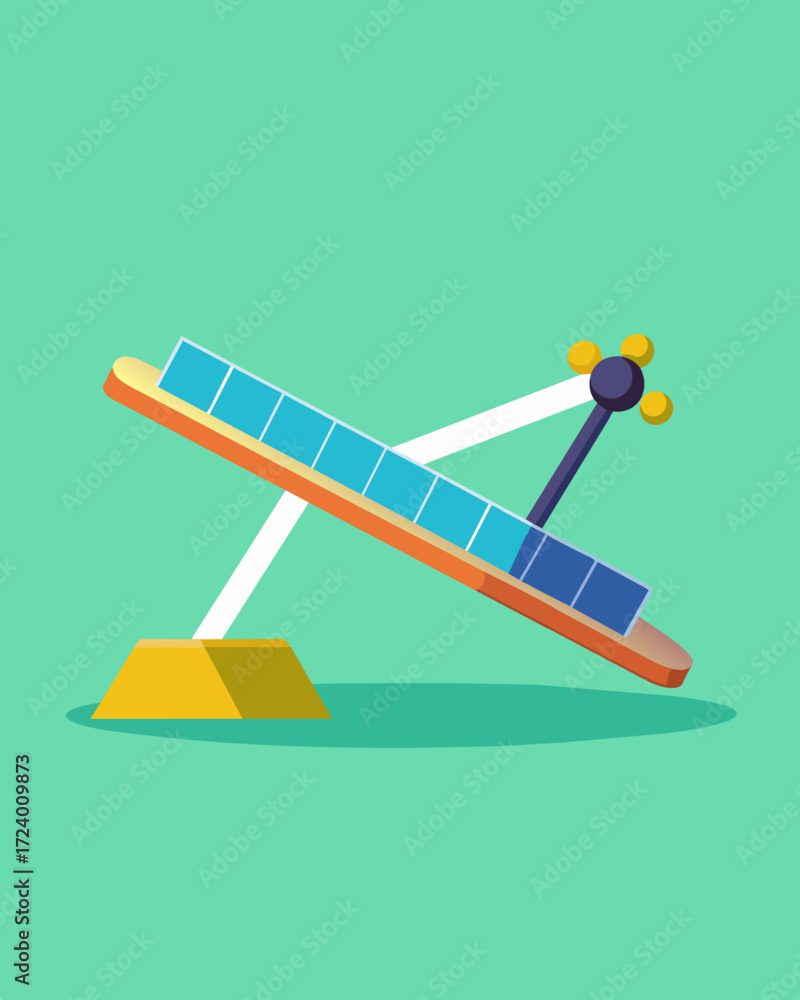 Poster a seesaw with a twist the solar panels on either side of the fulcrum create a gentle back and forth 