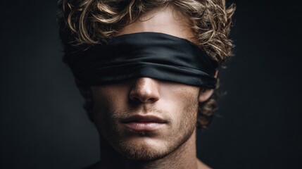 Man with a blindfold