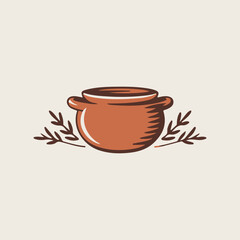 earthen pot vector illustration