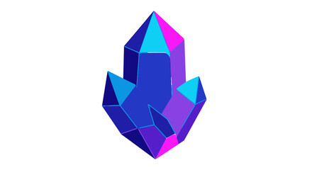 Vibrant Blue and Purple Crystal Gemstone Illustration.
