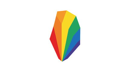 Vibrant geometric prism with rainbow colors, a symbol of diversity and modern design.