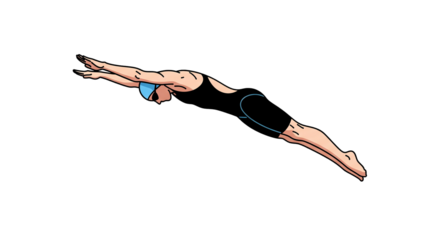 Female Swimmer Diving into a Pool Illustration