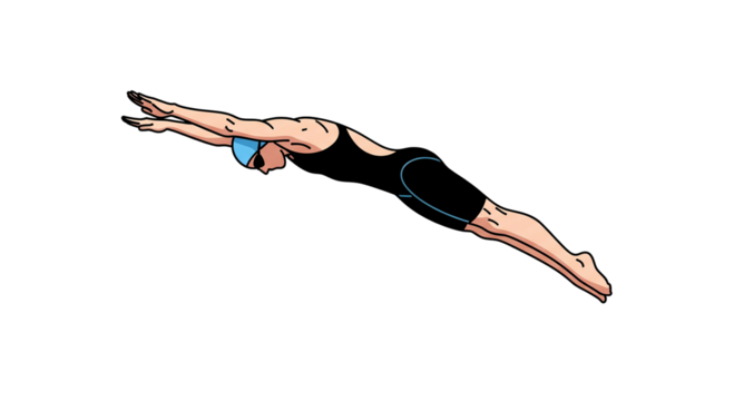 Female Swimmer Diving into a Pool Illustration