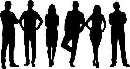 Family with Children Silhouette Collection Vector Bundle