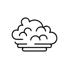 Outline of a cloud with soft curves and flowing lines for icons  