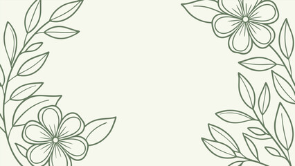 Floral frame with flowers and leaves isolated on white background, perfect for invitations, cards, and other creative projects