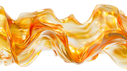 Premium quality visual of ultra-realistic abstract digital artwork of a flowing wave-like liquid pattern, dynamic serpentine motion from left to Isolated to Transparent Background
