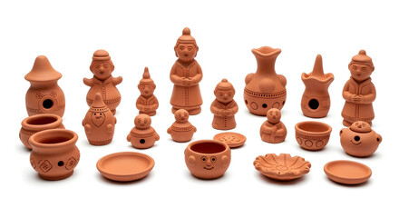 ceramic pot isolated on white background