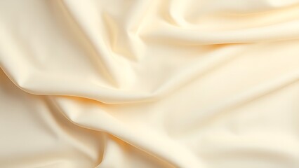 Fototapeta premium Soft cream fabric with delicate folds and subtle shadows, creating a serene and minimalist aesthetic.