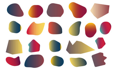 Abstract Gradient Shapes Collection Warm Cool Tones 1