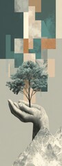 Hand Holding Tree Artwork