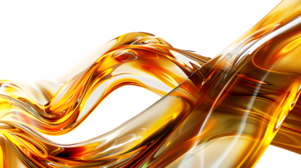 Professional studio image of ultra-realistic abstract digital artwork of a flowing wave-like liquid pattern, dynamic serpentine motion from left Isolated to Transparent Background
