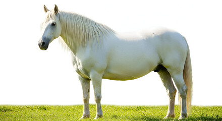 white horse on a white background