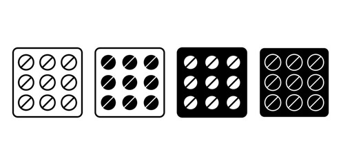 Tablet medicine vector icon. Symbol of pharmaceuticals, dosage, and medical treatment.