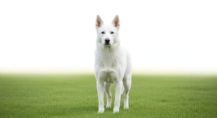 white horse in the grass