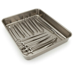 sterilization tray on white background