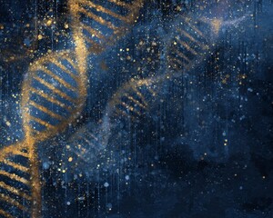 Golden DNA Structure Concept