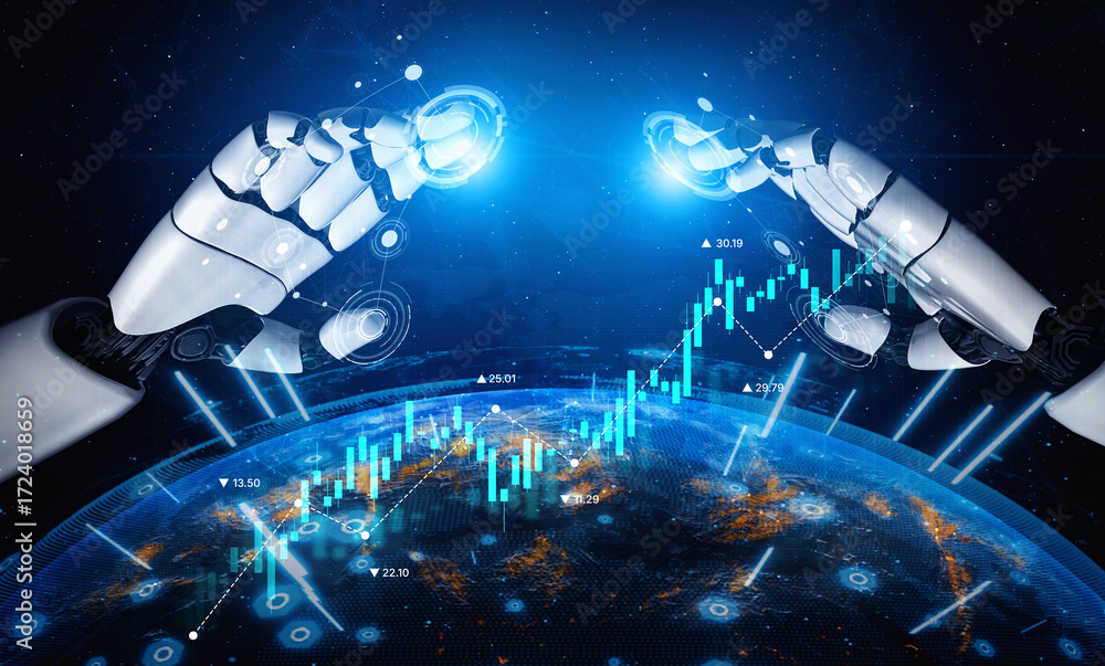 Poster ai tools analyze stock market data through dynamic chart visualization to forecast price trends and 