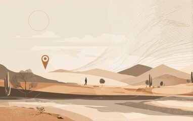 Desert Landscape with Figure