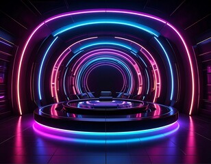 Futuristic neon tunnel (1)
