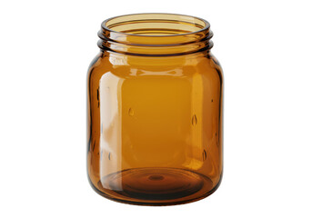Isolated Empty Amber Glass Jar for Canning and Preserving or Food Storage Container