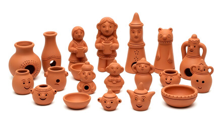 wooden flute on white background