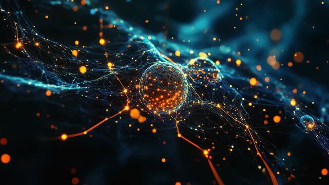 Exploring the vibrant glow of neural networks created by artificial intelligence, Neural networkartificial intelligence glowing Cyber Brain ed