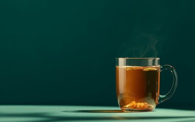 Warm Herbal Tea in Glass Cup