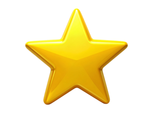 golden star isolated on white background