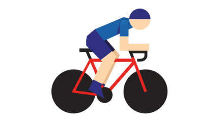 Male Cyclist Riding a Racing Bicycle Illustration