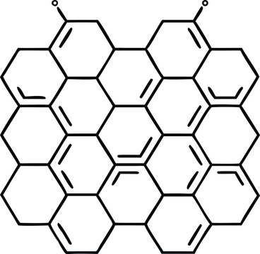 Chemical structure of a hydroxylated polycyclic aromatic hydrocarbon network, oxygenated graphene