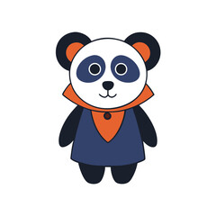 Cute cartoon panda bear wearing a stylish outfit