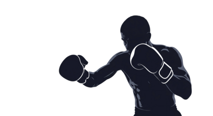Male Boxer in a Fighting Stance Illustration