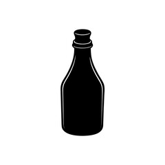 Silhouette of a bottle shape on transparent background
