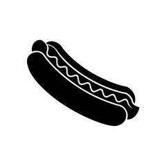 Silhouette of a hotdog icon on transparent background