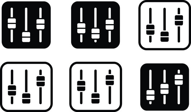Audio mixer equalizer settings vector icon for music production and sound design