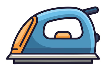 Blue cartoon electric iron presents a vibrant and practical laundry tool for everyday use