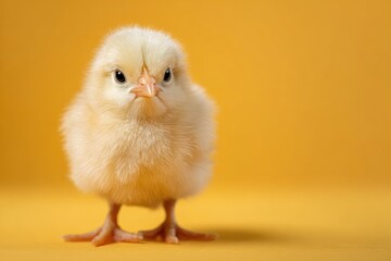 Yellow chick stares intensely