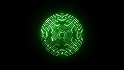 Glowing neon line freedom icon with animated wings. Liberty symbol animation HD video isolated on black background - Powered by Adobe